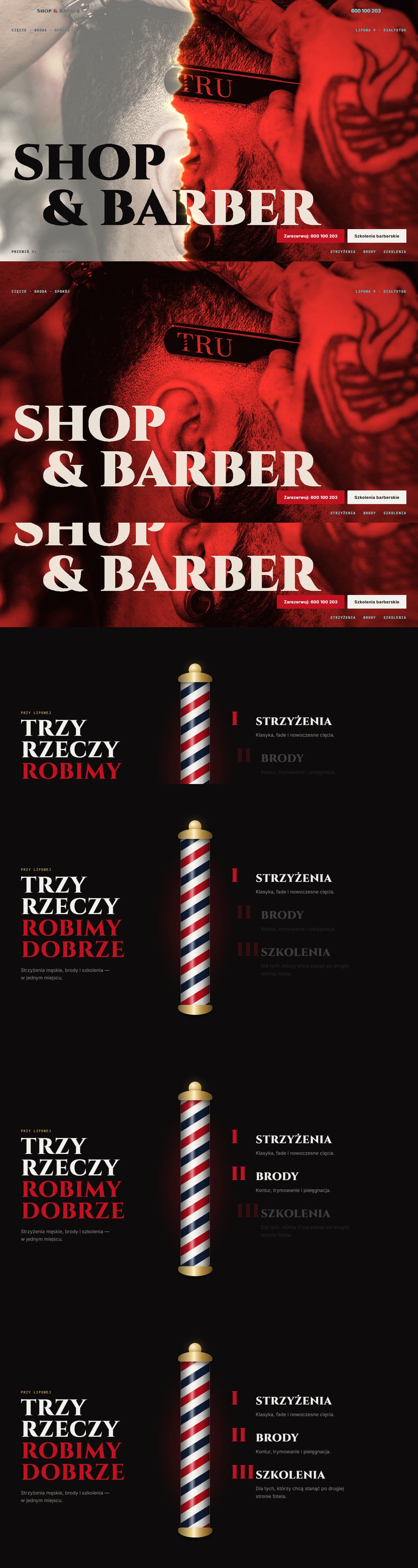 Projekt strony dla Barbershop, Białystok