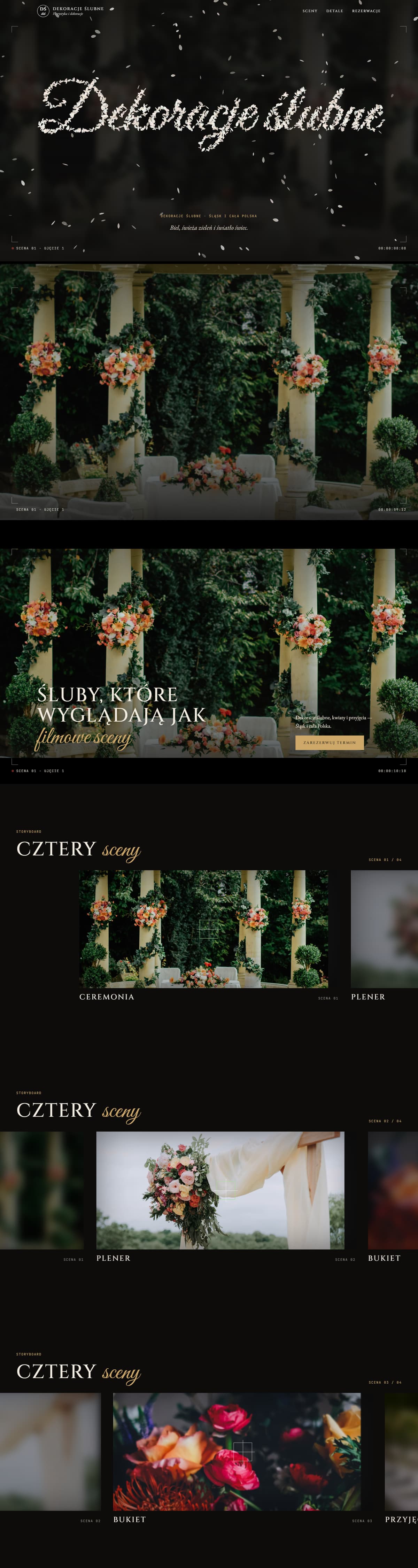 Projekt strony dla Dekoracje ślubne, Śląsk
