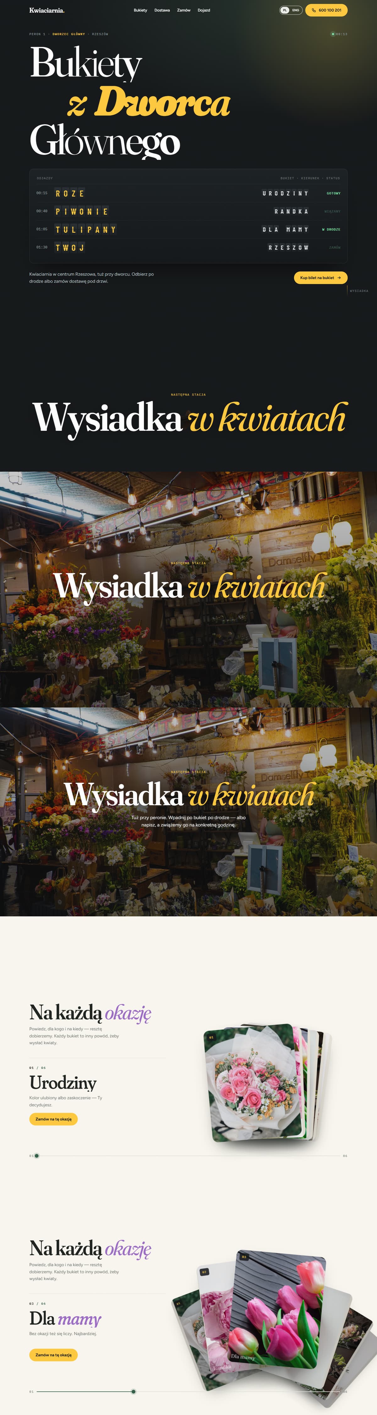 Projekt strony dla kwiaciarni, Rzeszów