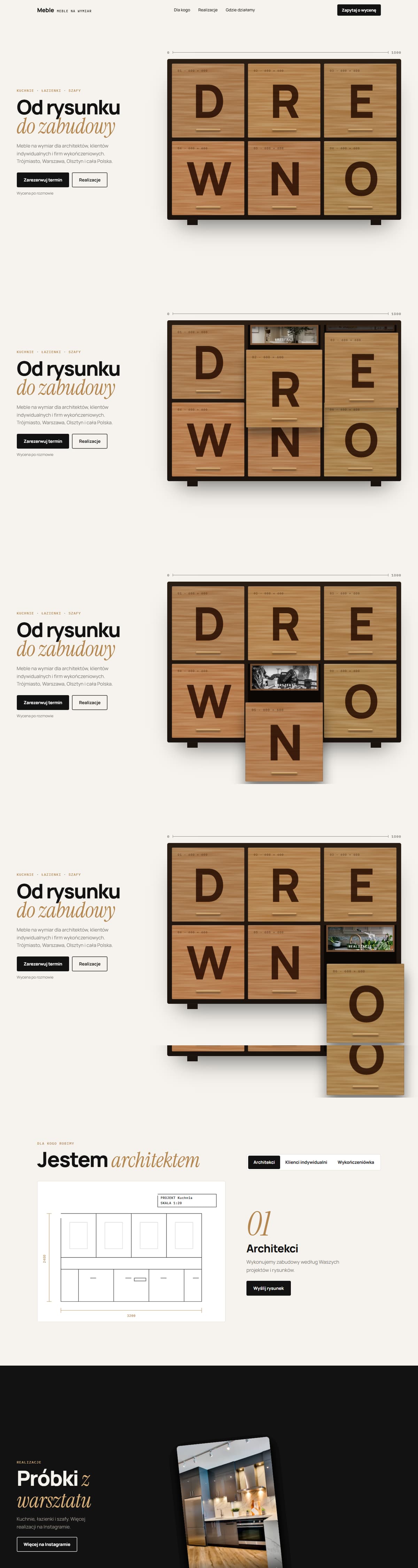 Projekt strony dla Meble na wymiar