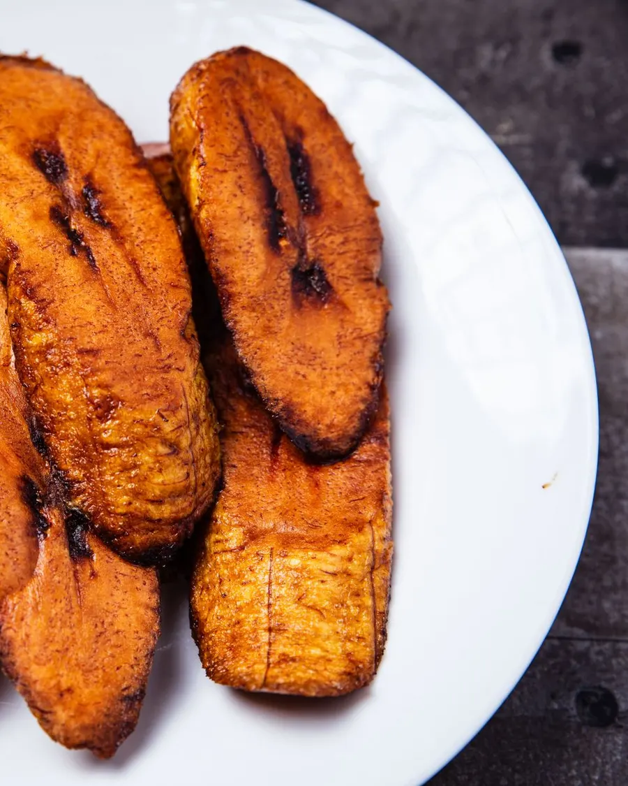 Caramelized fried plantains on a plate